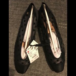 ZARA FLATS POLKA DOT MESHED FLATS